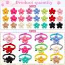 36PCS Dog Flower Collar and Hair Bows Set,Multi Color Cute Pet Collar Accessories and Head Floral Charms Tie for Small Puppy Cats Grooming Accessories