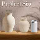 2 Pcs Rustic Farmhouse Vase Terracotta Clay Vase White Pottery Decorative Flower Pot Vintage Decor for Table, Living Room, Shelf, Mantel Decoration