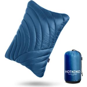 Camping Pillow,Supportive Compressible Travel Pillow Middle Size Lightweight Camp Pillow with Storage Bag for Camping,Hiking,Backpacking,Airplane (Large(15.7''X19.6''), Navy)