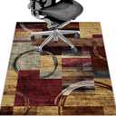 Office Chair Mat for Hardwood Floor&Tile Floor,36"X 48" Heavy Duty Desk Chair Mat for Hard Floors,Under Desk Rug for Rolling Computer Chair,Anti Slip,Low Pile Carpet Floor-Geo Multi