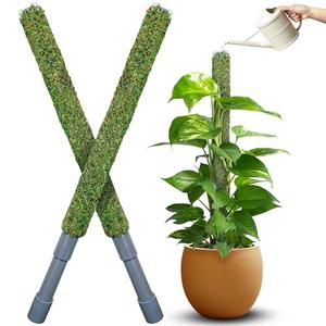 DUSPRO Self-Watering Natural Green Forest Moss Pole, Easy to Use Moss Sticks for Indoor Plants, Climbing Plant Support Stake with Self-Watering Feature, Moss Pole Monstera Plant Support 2pcs 23''