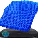 Gel Seat Cushion for Long Sitting Pressure Relief (Super Large & Thick) - Non-Slip Gel Chair Cushions for Back,Sciatica,Tailbone Pain Relief - Seat Cushion for Office Desk Chair,Car Seat,Wheelchair