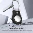 Air Tag Holder - (4 Pack) Air tag Lock Keychain with Wire Cable Compatible with Apple AirTag,Ultra Durable Anti-Lost Protective Case with Keyring for Luggage, Key, Backpack, Pet, Bag, Black