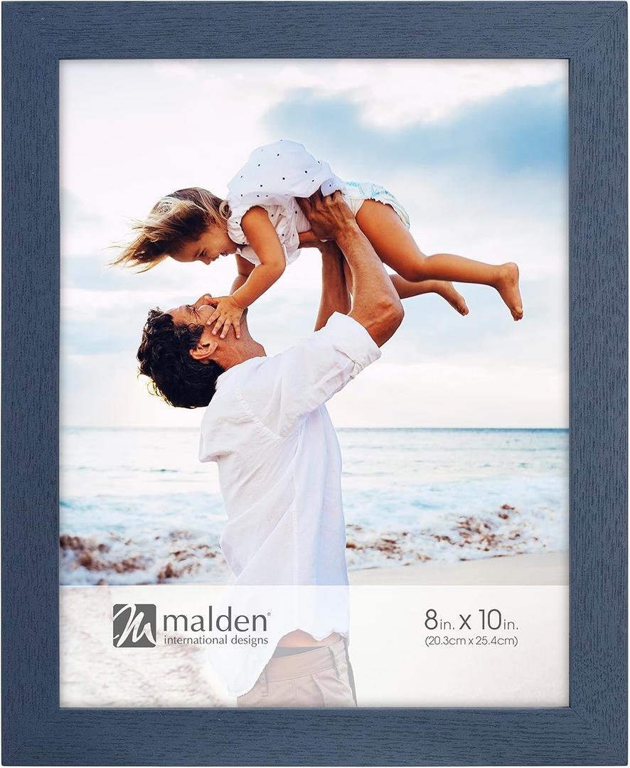 Malden International Designs 8x10 Navy Blue Ridge Linear Picture Frame Malden International Designs 8x10 Navy Blue Ridge Linear Picture Frame