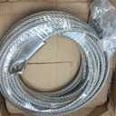 3/8" Stainless Steel Wire Rope, 304 Stainless Steel Cable with Loop, 12000 lbs Breaking Strength 100ft Wire Rope with Clips and Thimbles for Boat Lifts, Zipline, Aircraft, Winch, Decking