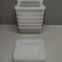 Anywish Small Storage Bins with Lids 3.2 QT Plastic Storage Containers for Organizing Stackable Clear Storage Boxes,Clear White(6 Packs)