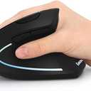 Ergonomic Mouse, LEKVEY Vertical Wireless Mouse - Rechargeable 2.4G Optical Vertical Mice : 3 Adjustable DPI 800/1200/1600 Levels 6 Buttons, for Laptop, Mac, PC, Computer, Desktop, Notebook etc, Black