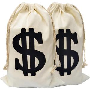 2pack Money Bags money bag costume money bag props money bags decor for party11.8 x 15.7 Inches Money Bag Dollar Sign Carrying Sack for Bank Robber Pirate Cowboy Cosplay Theme Party
