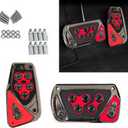 2 PCS Car Pedal Covers, Automotive Brake and Accelerator Pedal Pad, Anti-slip No Drilling Vehicle Foot Treadle, Universal Automatic Transmission Brake Pedals Kit, for Most Cars (Red)