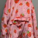 KFUBUO Wearable Blanket Hoodie for Adults Sherpa All Patterns Oversized Sweatshirt Blanket with Pockets Cute Birthday Gifts for Sister Strawberry