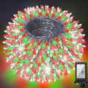 300 LED Christmas Tree Lights, Connectable Christmas Lights Indoor with Timer Memory & Dimmable & 12 Modes, 75FT Decoration Fairy String Lights for Outside Bedroom Home Patio Yard Tree, Red & Green