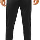 Mens Sweatpants with Zipper Pockets - Lightweight Athletic Joggers for Workout, Running, Gym, Track, Casual Wear (Black, M)