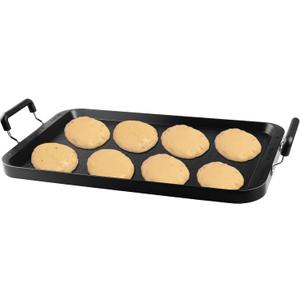 Vayepro Stove Top Griddle, 22 Inch 2 Burner Large Grill Pan for Stove Top, Non-Stick Aluminum with Handles, Indoor Outdoor Cooking/Camping (22" x 12" x 1.8")