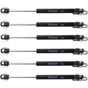 6 Pcs 100N/22.5lb Gas Struts 10inch Cabinet Struts Cabinet Shocks Cabinet Door Lift Pneumatic Support (Black)