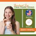 ACSTEP Plastic Straws 500 PCS  10.2 Inch Long, 6 mm Wide Straws Disposable for Iced Coffee & Cola, Durable & Lightweight  Made in USA