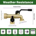 Outdoor Garden Water Faucet with Double Outlet, Outside Wall Mounted Garden Water Faucet with Two 3/4 Inch Brass Ball Valves, Rust & Frost-Proof Outdoor Spigot for Garden Hose (Copper, Female)