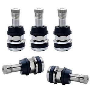 VOTNMIC 5Pieces TR416 Metal Valve Stems, Metal Tire Valve Stems, High Pressure Valve Stems Outer Mount Fits 0.453" and 0.625" Rim Hole, 1 1/2" Long (Silver)