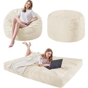 Bean Bag Chairs for Adults - Giant Bean Bag Convertible Floor Sofa, Full