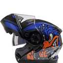 GJH Motorcycle Helmets for Men & Women Modular Motorcycle Helmet Flip Up Anti-Fog Lens Double for Helmets for Adults DOT Approved Medium