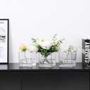 Square Glass Vases Set of 9, 5" x 5" x 5" Clear Flower Vases for Centerpieces, Square Vase for Flowers, Small Vase for Wedding, Party, Home Office Decoration