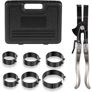 Piston Ring Compressor Tool Set 940387 Used for Car Engine, Vehicle Maintenance Clamps, Ratchet Pliers, Storage Case, Piston Size Coverage from 2-7/8" to 4-3/8"