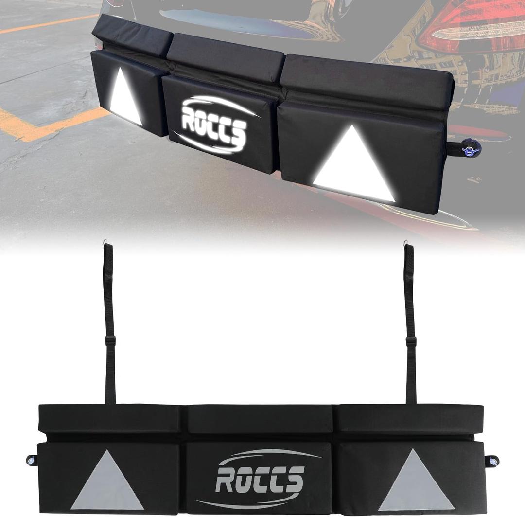 Thickest Rear Bumper Protector for Cars with Safety Reflector, Bumper Guard for Car  Heavy-Duty Protection & Safety, 47.2"x11.8"x1.7" Black