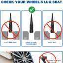 GAsupply 12x1.5 Spike Lug Nuts Black 20pcs, M12x1.5 Locking Spiked Spline Lug Nut 4.4" 112mm Tall, Closed End Bulge Acorn 60 Degree Cone/Conical Seat