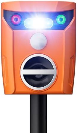 X-PEST Ultrasonic Animal Repeller Solar Powered Outdoor, 360° Ultrasonic Cat Repeller with LED Flashing Light, Waterproof Deer Repellent Devices for Repelling Sankes, Raccoons, Cats, Dogs, Rabbits