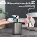 Automatic Soap Dispenser Foam Bathroom: Rechargeable Touchless Auto Smart Electric Plastic Grey Foaming Soap Dispenser - Kitchen - Hand Dish Lotion Couple,  Foam Grey, 1 Pack