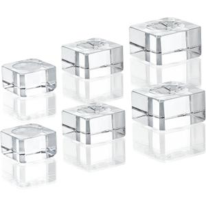 ZEERSHEE 6 Pack Square Crystal Display Bases for 3D Laser Balls 6pcs Glass Stands for Crystals Resin Acrylic Art Home Decoration