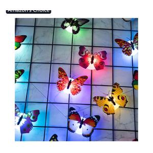LED Butterfly Night Lights, 20Pcs 3D Glowing Butterfly Decoration Light Colorful Wall Stickers Light for Bedroom, Garden, Backyard, Lawn, Party, Living Room Decor with Randomly Different Color