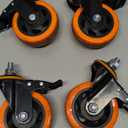 4 Inch Stem Caster Wheels Heavy Duty with Dual Locking 2000Lbs, Threaded Stem Casters 1/2" -13 x 1, Swivel Industrial Casters Set of 4, Wheels for Cart and Furniture, Orange