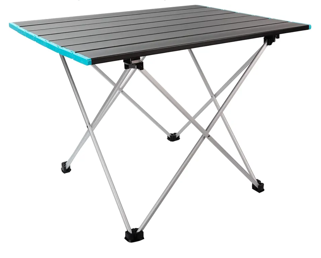 Ready Table Large Lightweight Portable Outdoor Folding Table w/Aluminum Hard Top. Useful for Beaches, Boating, Camping & More. 22x16 Portable Table w/Bag Makes for Easy Travel & Quick Setup
