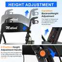BlessReach Lightweight Foldable Rollator Walkers with Seat for Seniors, 350 lb Capacity, 5-Position Adjustable Height, Premium Hybrid Rolling Walker - Aluminum and Carbon Steel (Black)