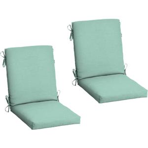 Arden 2-Pack Patio Dining Outdoor Chair Cushions, 20x44, Rain-Proof Seat Pad, Fade-Resistant Outdoor Cushion Aqua Leala