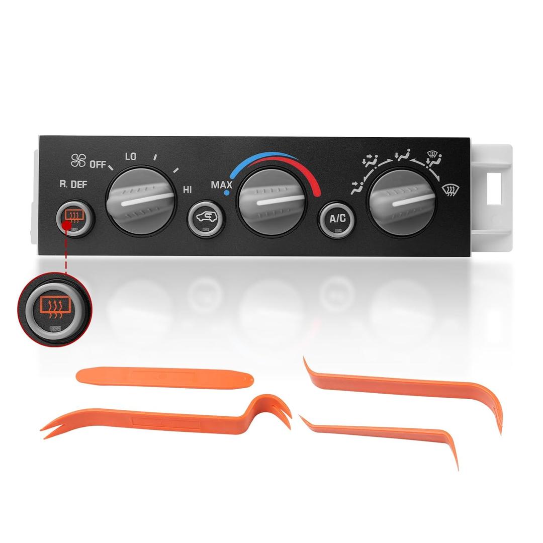 599-006 A/C Heater Climate Control Module with Rear Window Defogger Switch Replacement for Chevy Suburban Tahoe GMC Yukon 1996-2000 Replace 9378805, 16231165