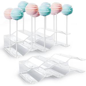 NWK 2 Pieces Cake Pop Stands Lollipop Holders Candy Display Stand 20 Holes for Wedding Birthday Baby Shower Tea Party (Clear)