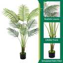 Artificial Golden Cane Palm Tree 4 Feet Faux Plant for Home Decor Indoor Outdoor Faux Areca Palm Tree in Pot for Home Office Perfect Housewarming Gift with Adjustable Trunks