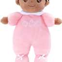 OUOZZZ 10" Black Baby Doll - 1 Year Old Girl Birthday Gifts First African American Baby Dolls for Toddler Girl Toys, Snuggle Buddy for Infants (C-nevaeh03 Pink)