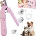 2-in-1 Dog Nail Grinder &Dog Nail Clippers with LightCat Nail Clippers Ultra-Quiet, USB Rechargeable, Multiple Grinding Methods, and Splash Guard for Large Medium Small Dogs Cats Pets(Pink)