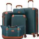 Cosbarn Luggage Sets 5 Piece Suitcases with Wheels, Suitcase Set ABS Hard Case Luggage with TSA Lock Spinner Wheels Durable Travel Luggage