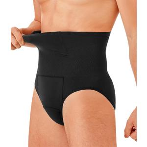 TAILONG Men Shapewear Tummy Control Shorts Slimming Body Shaper Compression Underwear Belly Girdle Briefs Boxer (Large, Black)