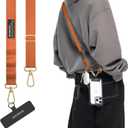 MAGEASY Universal Cell Phone Lanyard Crossbody - Anti-Theft Crossbody Phone Strap for iPhone 16 Pro Max & Most Smartphones, for Men & Women | 20mm (Orange)