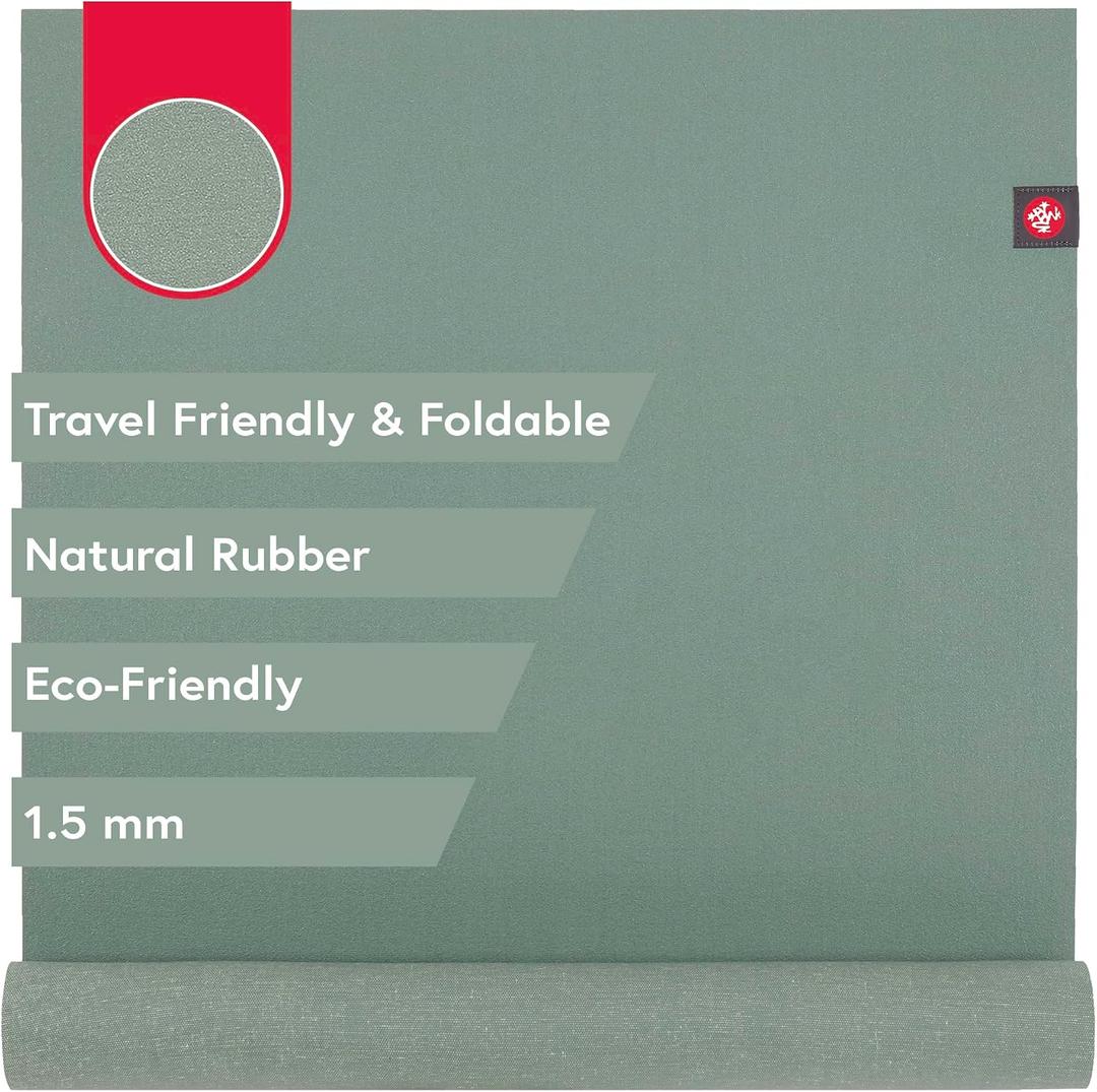 Manduka | eKO Superlite Travel Yoga Mat | Leaf Green | 79 x 24 in, 1.5mm