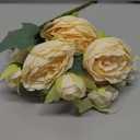 5 Bunches 5 Heads Artificial Roses, Artificial Mini Rose Bouquet Bridal Flower Bouquets,Bridal Flower Bouquets Fake Roses Silk Roses for Home Office Garden Parties Wedding Decoration(Yellow)