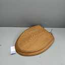 Mayfair Natural Oak Veneer Toilet Seat with Chrome Hinges, Elongated, Wood