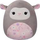 Squishmallows Original 12-Inch Elea Grey Lamb with Pink Floral Belly - Official Jazwares Plush
