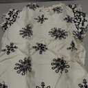 Women Floral Embroidered Blouse Ruffled V-Neck Flutter Sleeve Top for Summer Brunch Casual