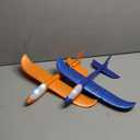 2 Pack LED Light Airplane,17.5" Large Throwing 2 Flight Mode Glider Plane,Flying Toy for Kids,Gifts for 3 4 5 6 7 8 9 Years Old Boy,Outdoor Sport Toys Birthday Party Favors Foam Airplane (Yellow and Blue)
