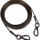 Dog tie Out Cable, 10/20/25/30/50/70/100 feet, Suitable for Dogs up to 350 pounds, Dog Cable with Swivel Buckle, Lightweight, Non-Winding, for Outdoor Camping, Yard Dog Cable (Black, 30FT)